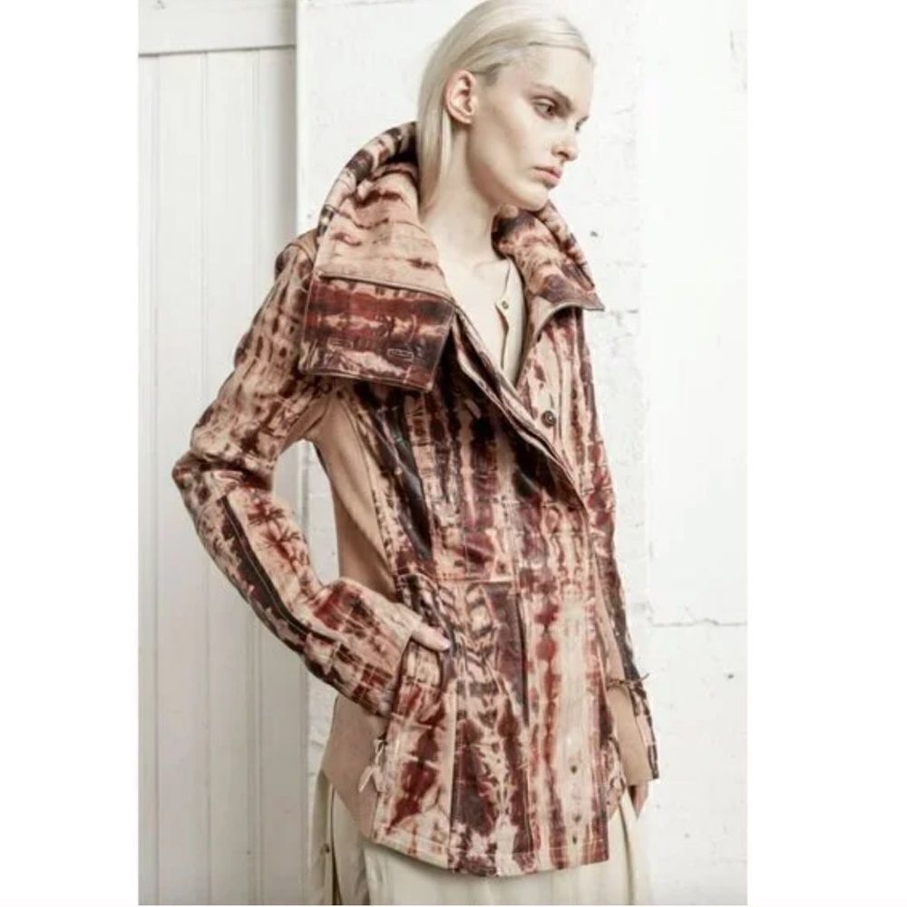 Nicholas K Revised Brock Leatherjacket Bronze Tie Dye